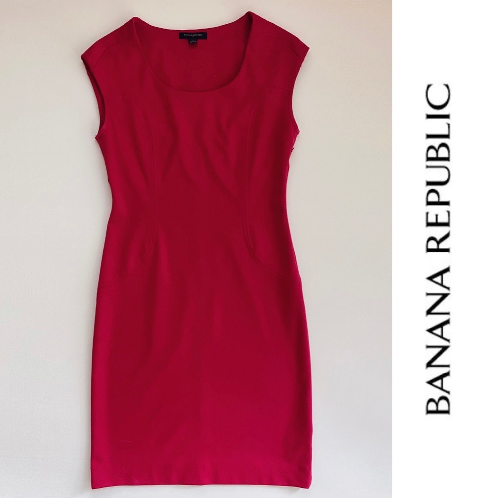 Banana Republic Raspberry Cap Sleeve Sheath Dress